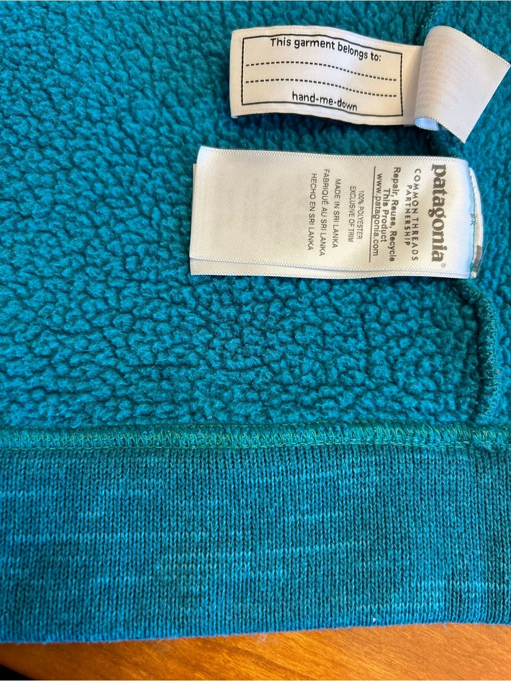 Patagonia Girls Better Sweater Hoodie Teal Large 10-12 - Picture 7 of 8
